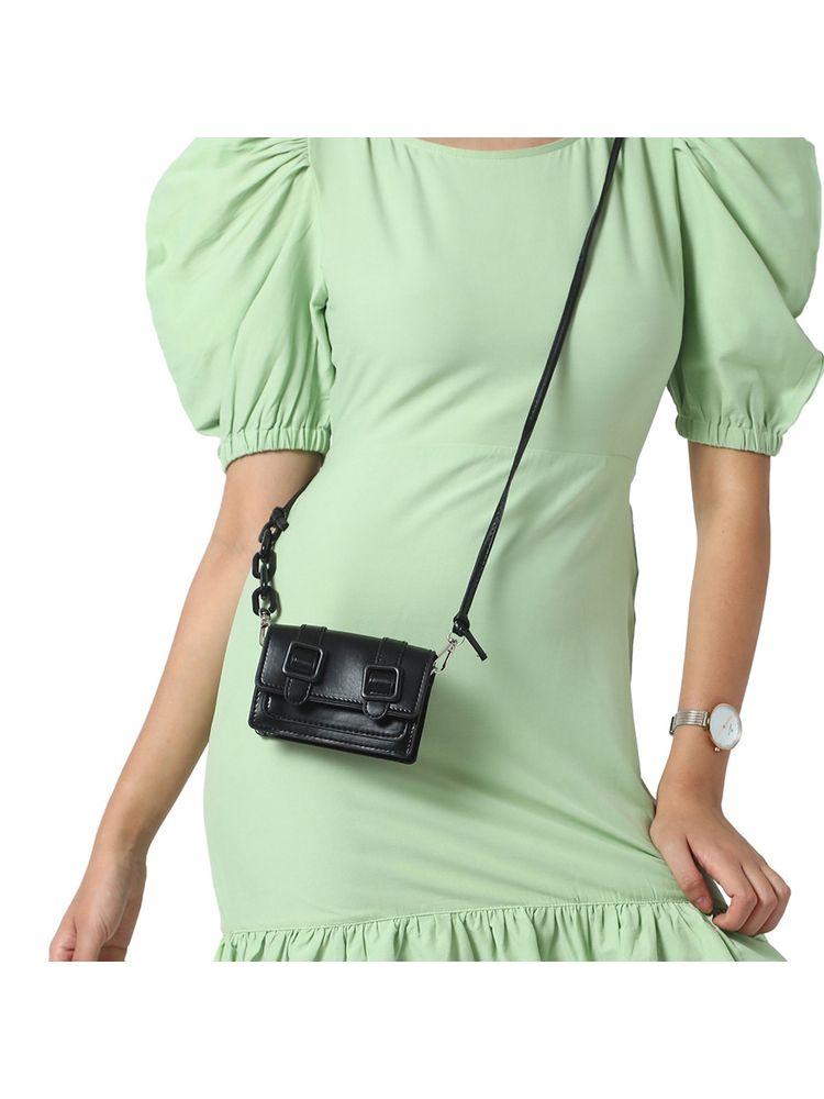 Haute Sauce Black Mini Sling Bag-image-10