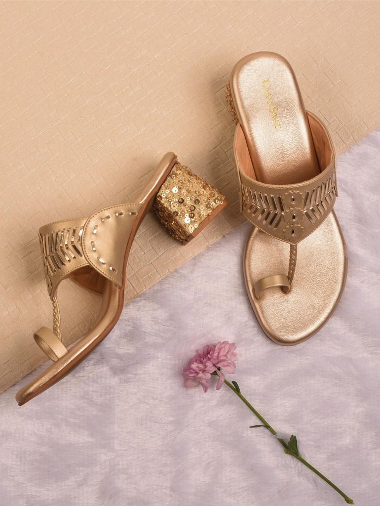 UrbanSway Sonaa Sandal Heels - Gold-image-13