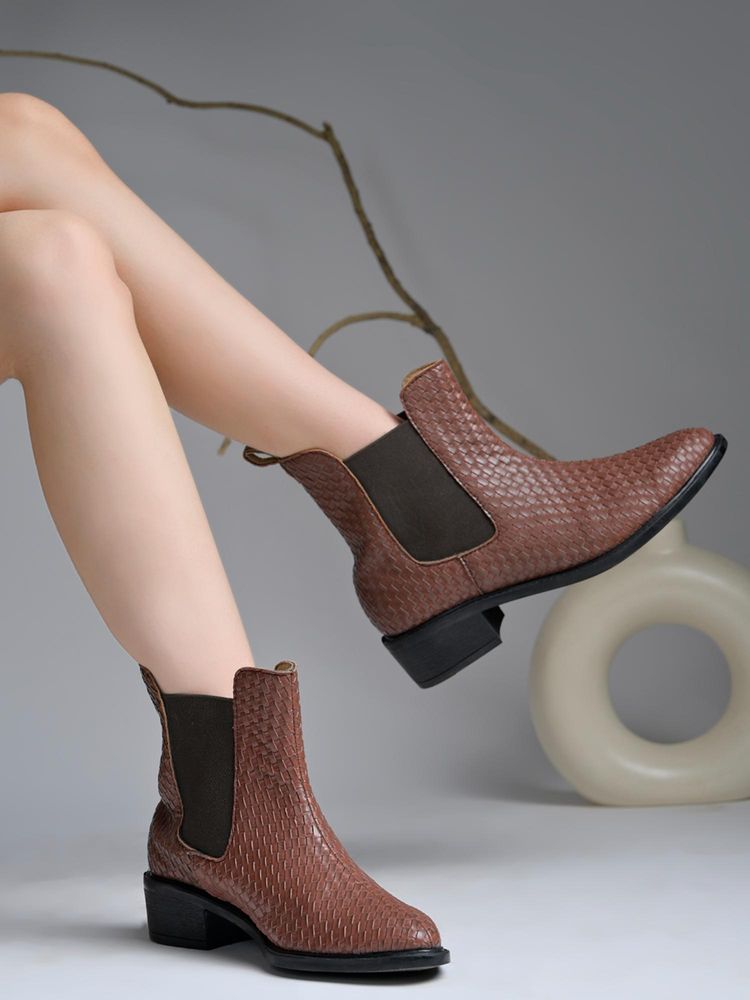 HVNLY by Shoetopia Womens Fashion Chelsea Boots Brown Boots-picture-28