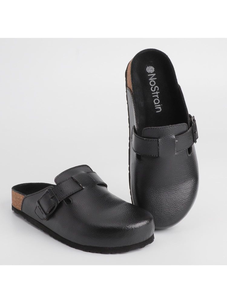 NoStrain Womens Mule Cork With Adjustable Buckle - Black-picture-11
