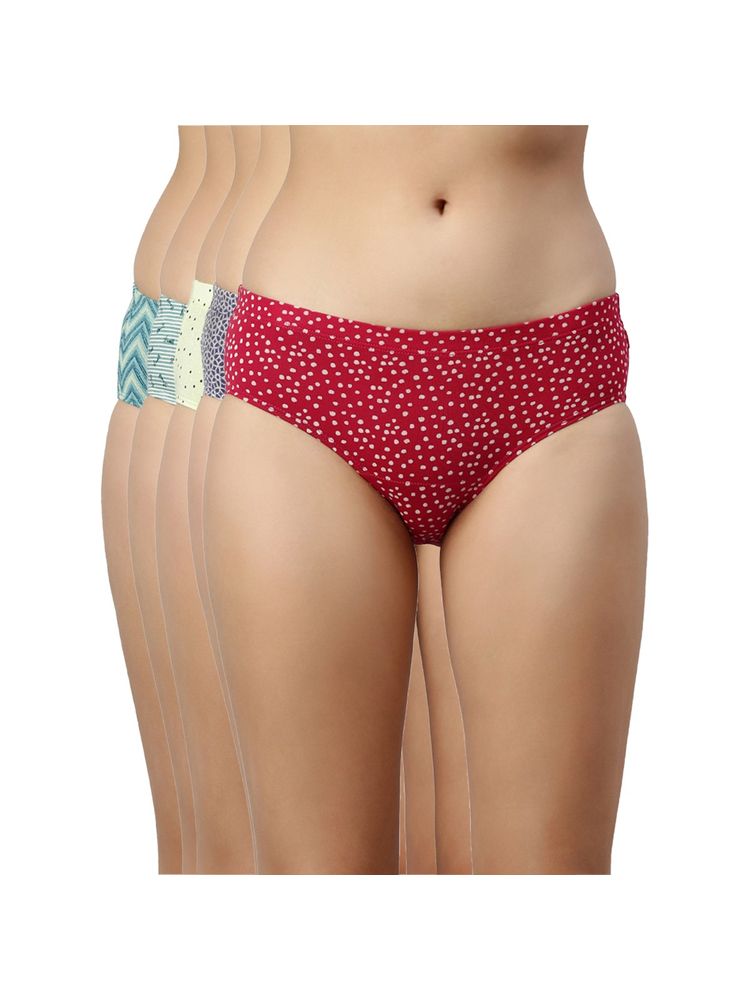 Enamor Stretch Cotton Hipster Panty with Antimicrobial and Stain Release Finish (Pack of 5)-image-9