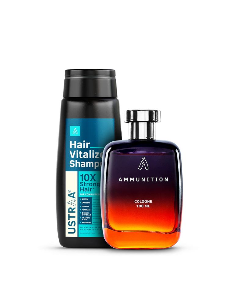 Ustraa Hair Vitalizer Shampoo & Ammunition Cologne Combo-picture-22