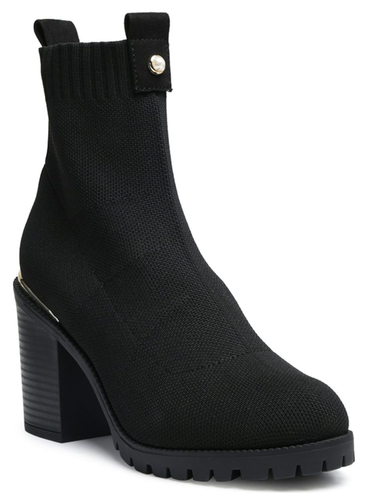 London Rag Women Black Knitted Casual Boots-picture-28