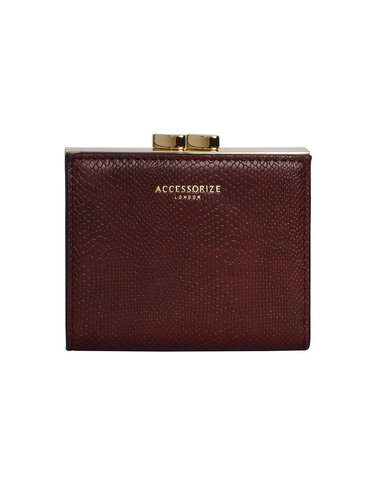 Accessorize London Womens Faux Leather Burgundy Bella Clipframe Wallet-picture-10