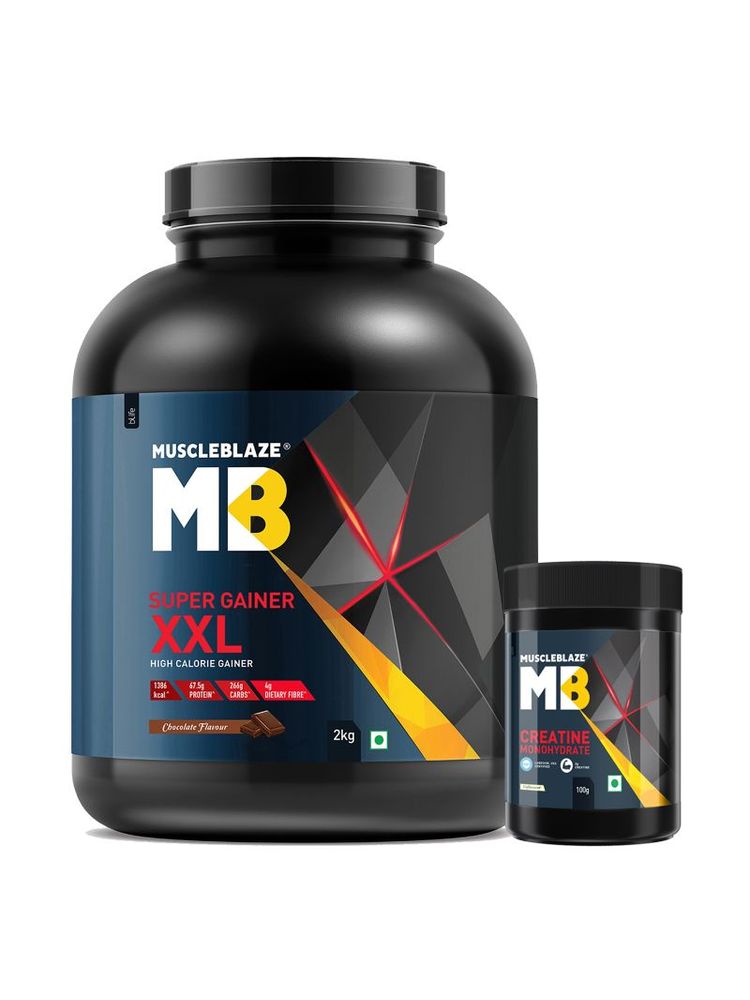 MuscleBlaze Super Gainer Xxl, For Muscle Mass Gain, Chocolate With Creatine Monohydrate, Unflavoured-picture-3