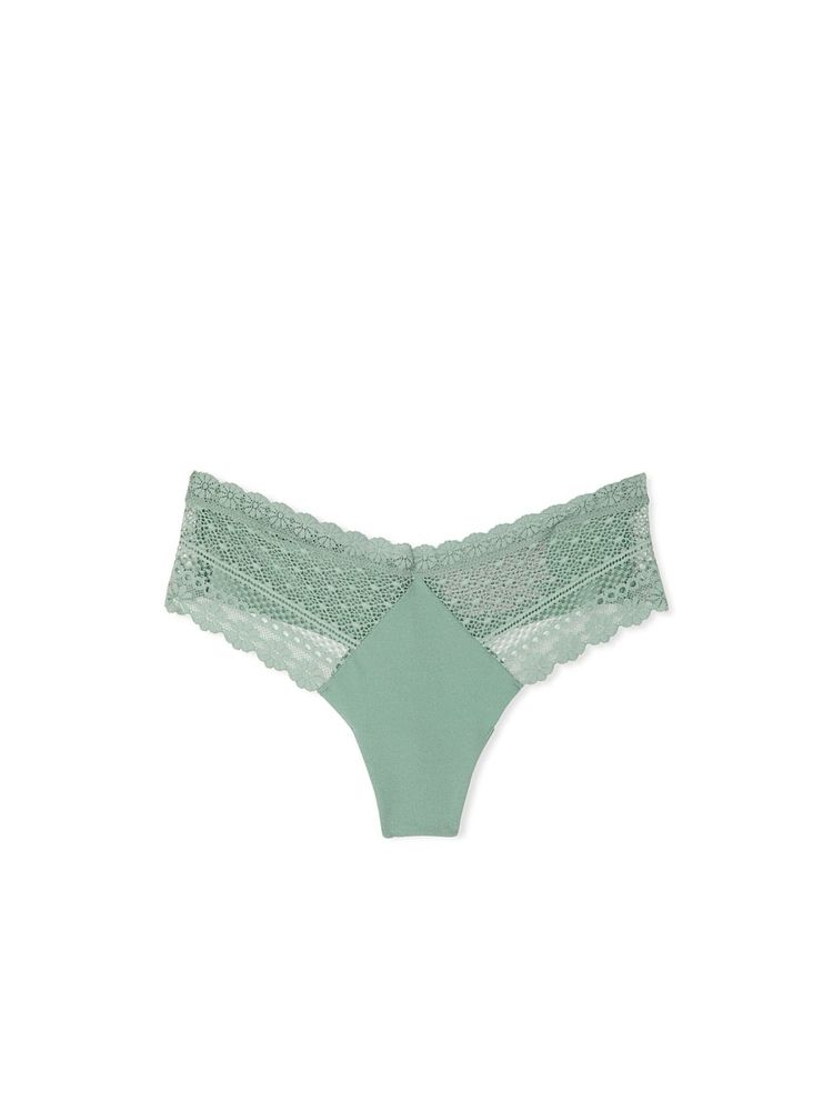 victoria's secret intimates Victoria's Secret No-Show Daisy Lace Thong Panty - Green-picture-13