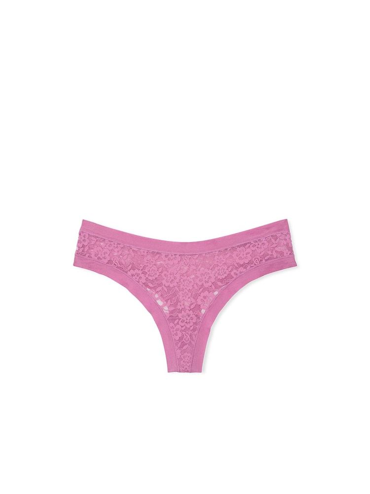victoria's secret intimates Victoria's Secret No-Show Lace Thong Panty - Purple-picture-18