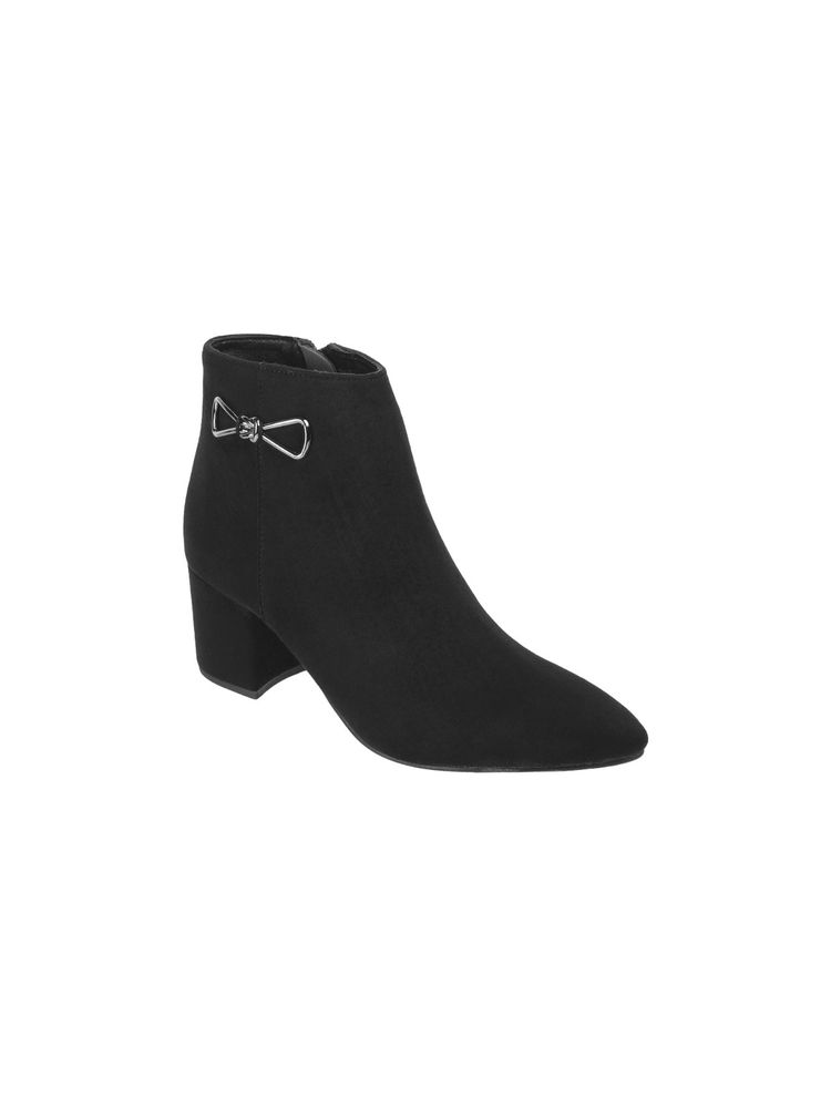 Mochi Women Black Suede Casual Boots-picture-16