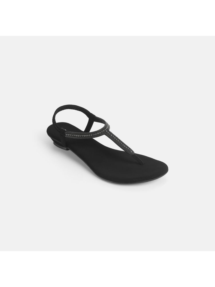 Mochi Women Black Back Strap Casual Sandals-image-48