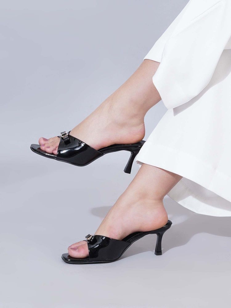 Shoetopia Elegant Black Heel Sandals for Women and Girls-picture-24