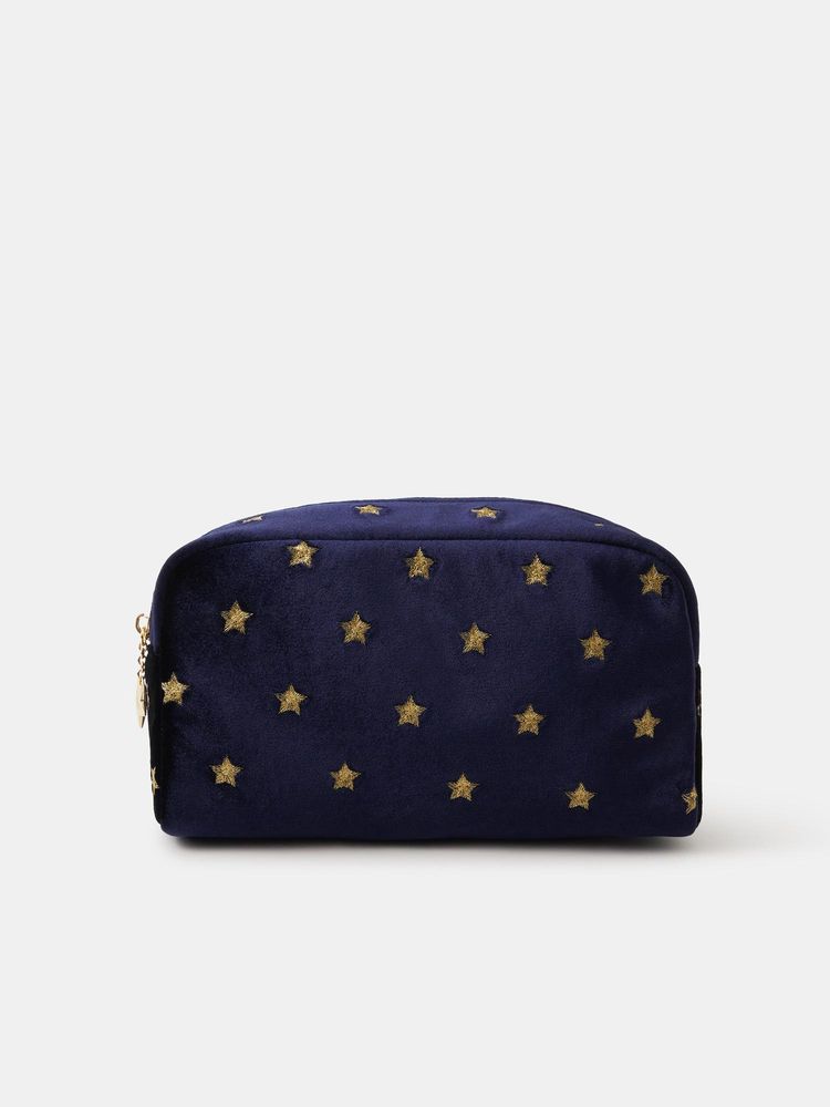 Accessorize London Women Blue Star Embroidered Make Up Pouch-picture-44