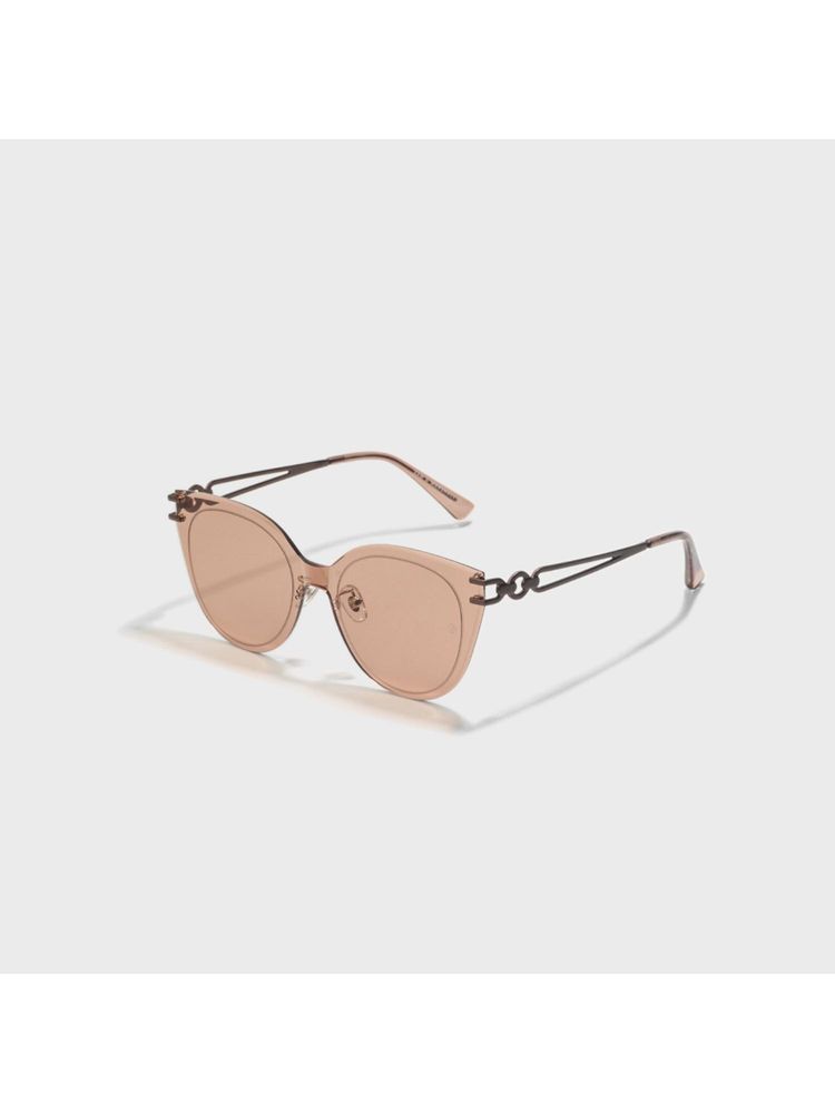 SAM AND MARSHALL Cindy 400UV Protection Metal Cat Eye Brown Sunglasses-image-36
