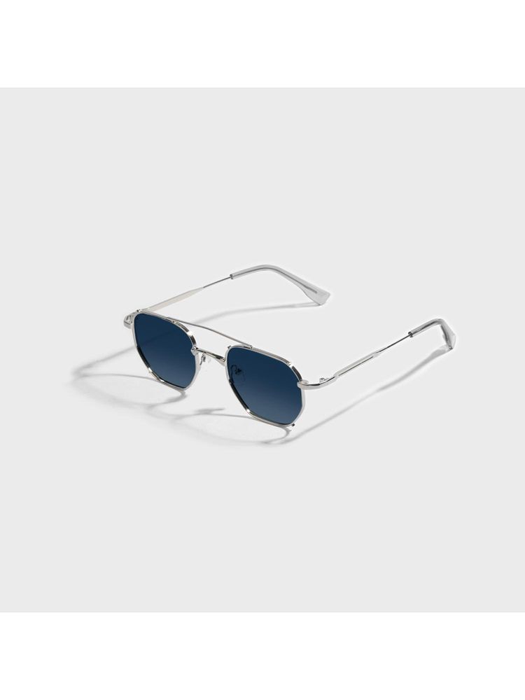 SAM AND MARSHALL Jason Metal Polarized 400UV Protection Wayfarers Blue Sunglasses-image-20