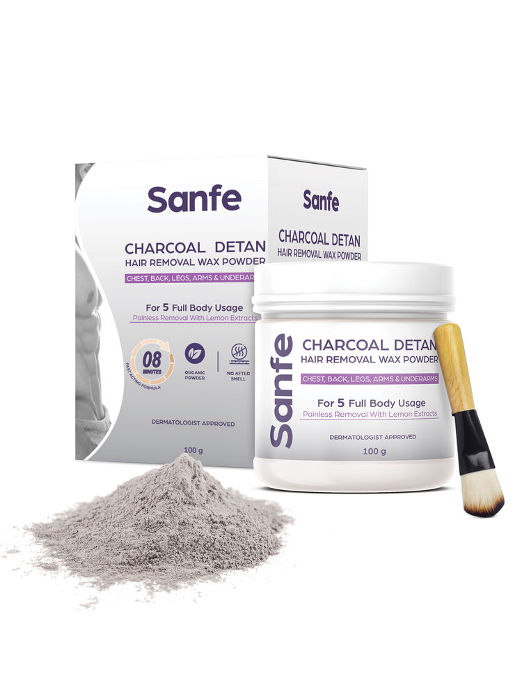 Sanfe Charcoal Detan Hair Removal Wax Powder-picture-31