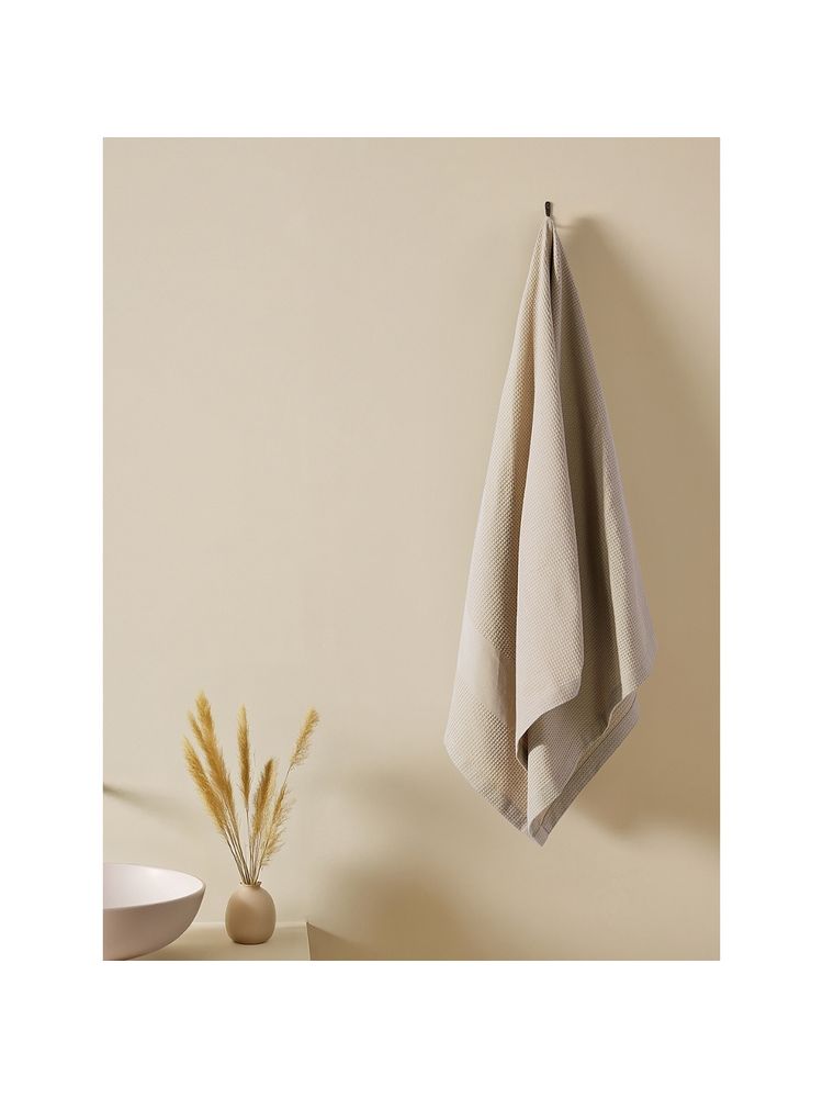 Haus & Kinder Maple Waffle Solid Beige Bath Towel (L)-picture-21