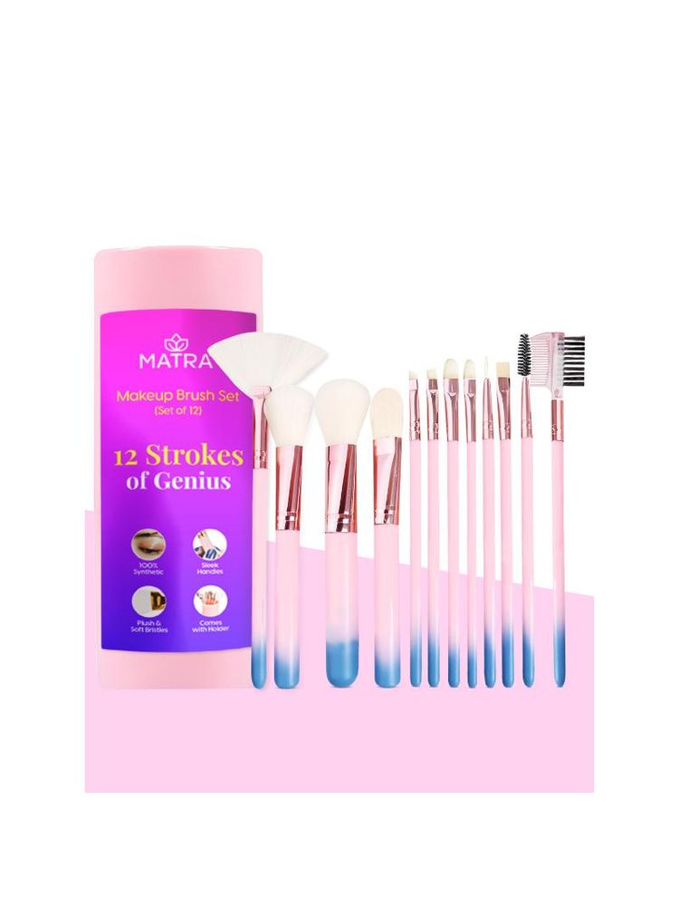 Matra Professional Makeup Brush Set of 12 with Travel Makeup Storage Holder Case Kit-picture-15