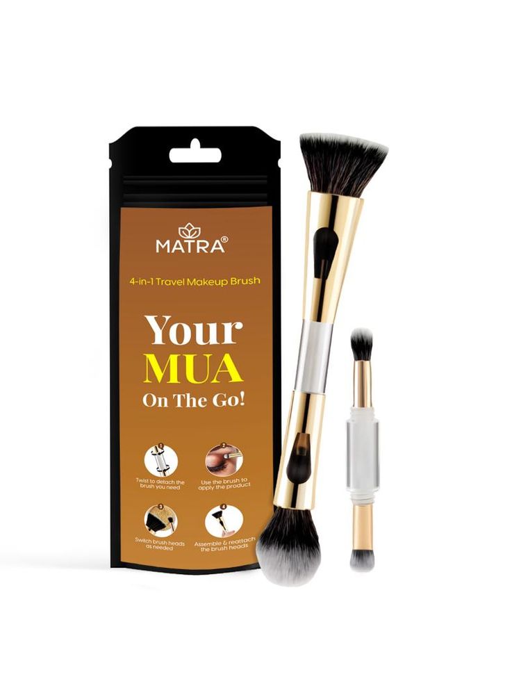 Matra 4 in 1 Travel Makeup Brush Cosmetic Brush Set for Powder, Foundation & Eyeshadow Blending-picture-15