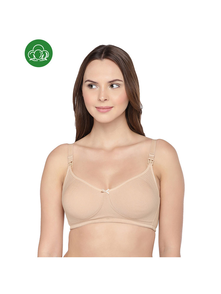 Inner Sense Organic Cotton Antimicrobial Nursing Bra - Nude