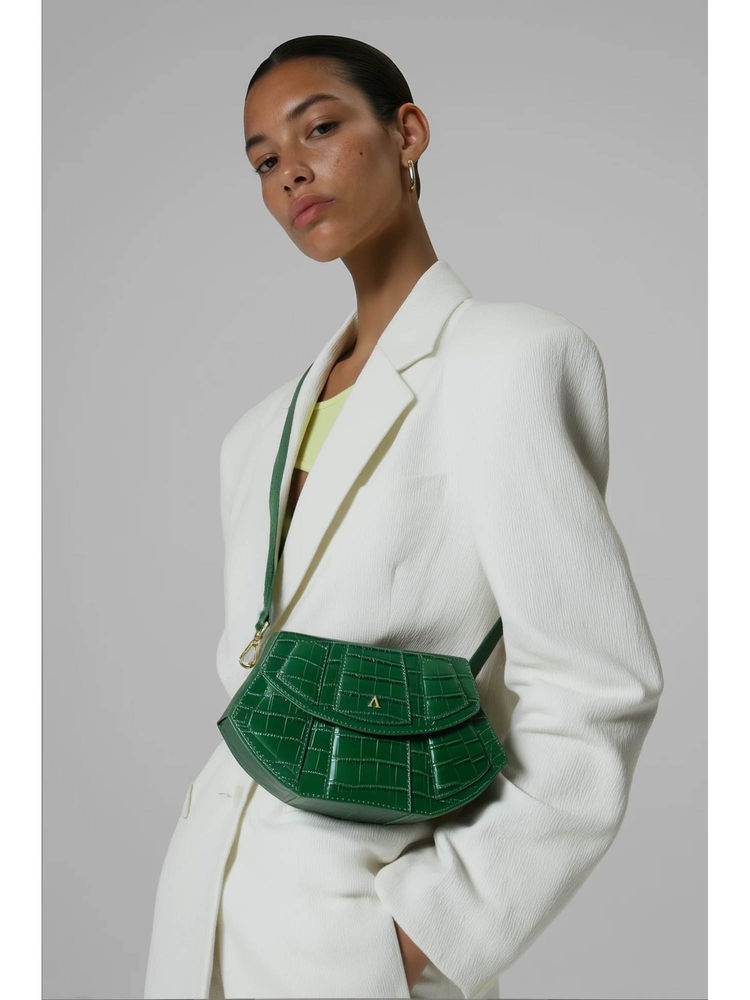 Akinna Lusso Structured Bag - With Crossbody Strap And Gold Braided Shoulder Chain-image-1