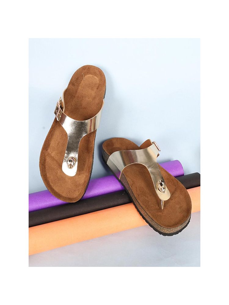 MOZAFIA Womens Rose Gold Round Toe Sandals-image-0