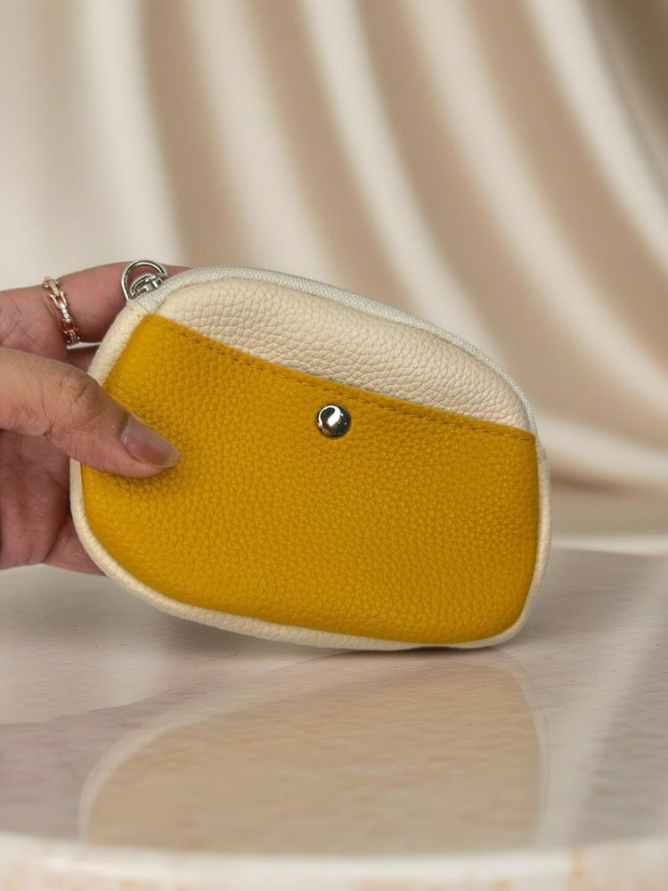 CrossKulture Mustard Mini Coin Pouch with Zipper Compartments-picture-19