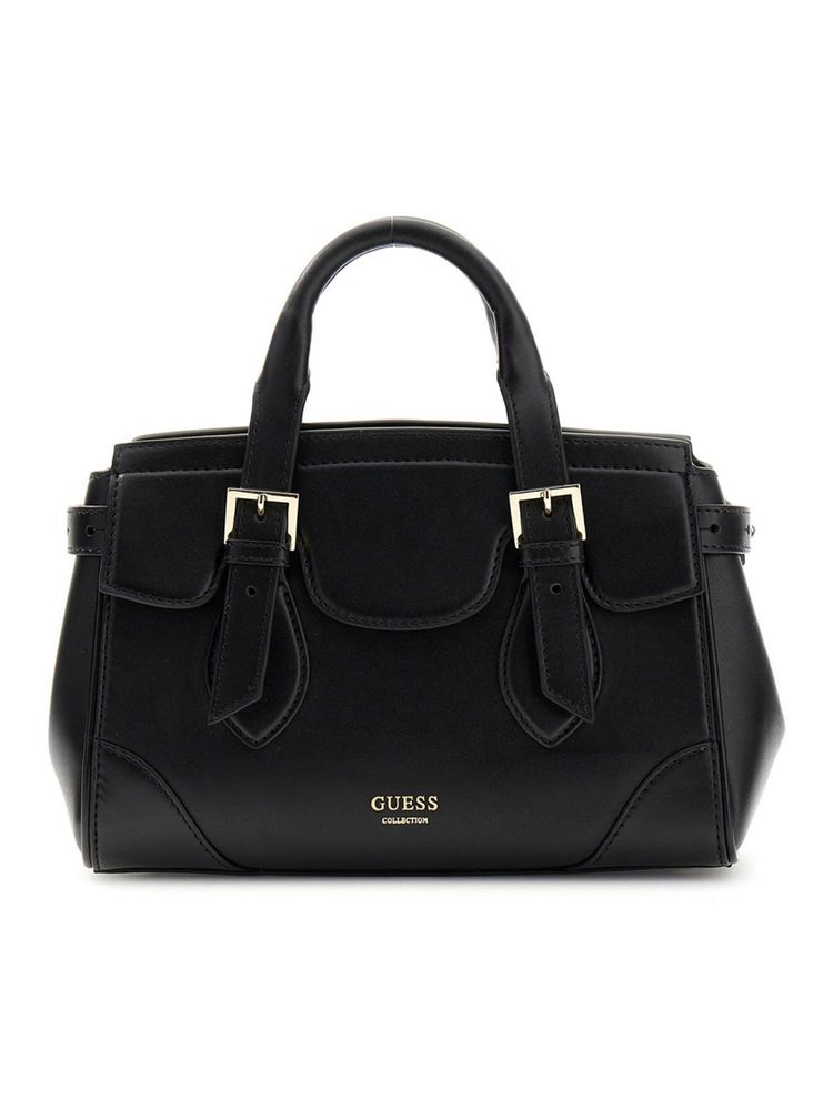 guess fashion Guess Women Solid Black Sofia Satchel Bag with Detachable Strap-picture-32