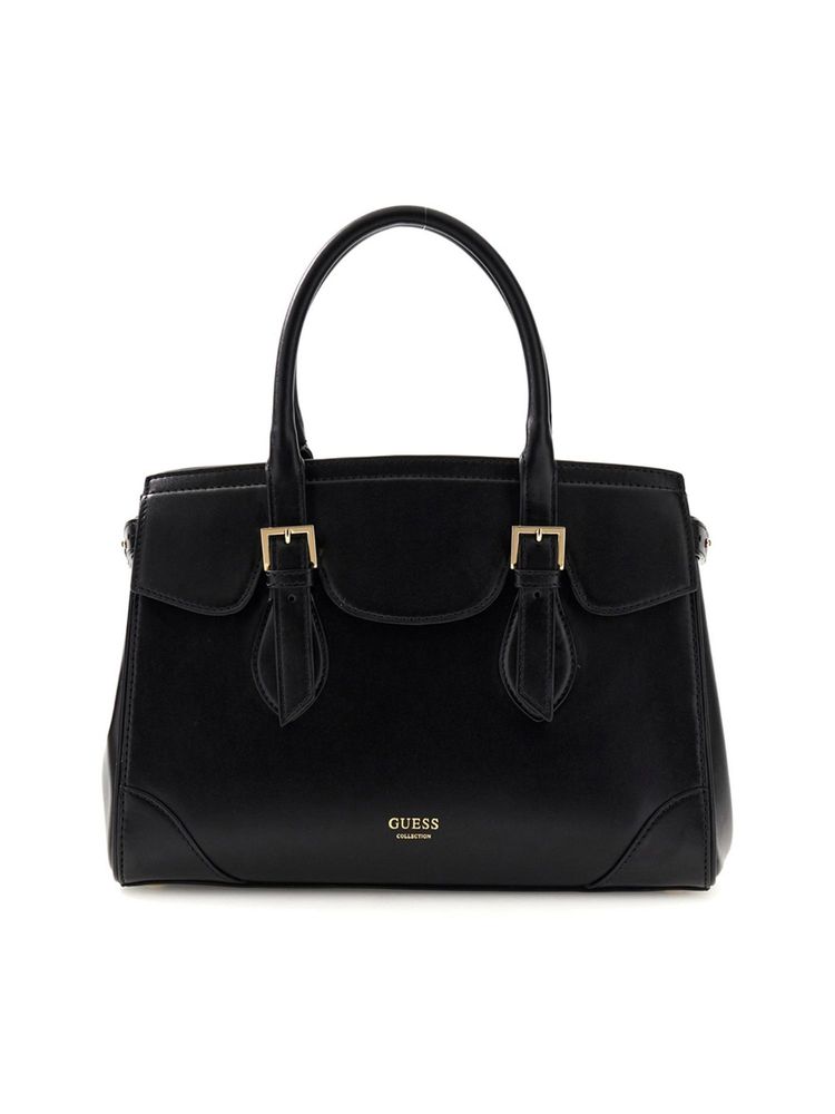 guess fashion Guess Women Solid Black Sofia Medium Satchel Bag with Detachable Strap-picture-16