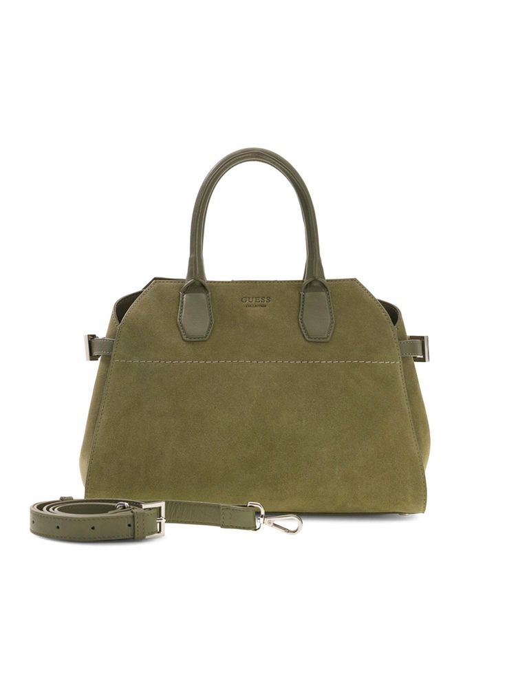 guess fashion Guess Women Solid Pistacchio Liza Satchel Bag with Detachable Strap-picture-27