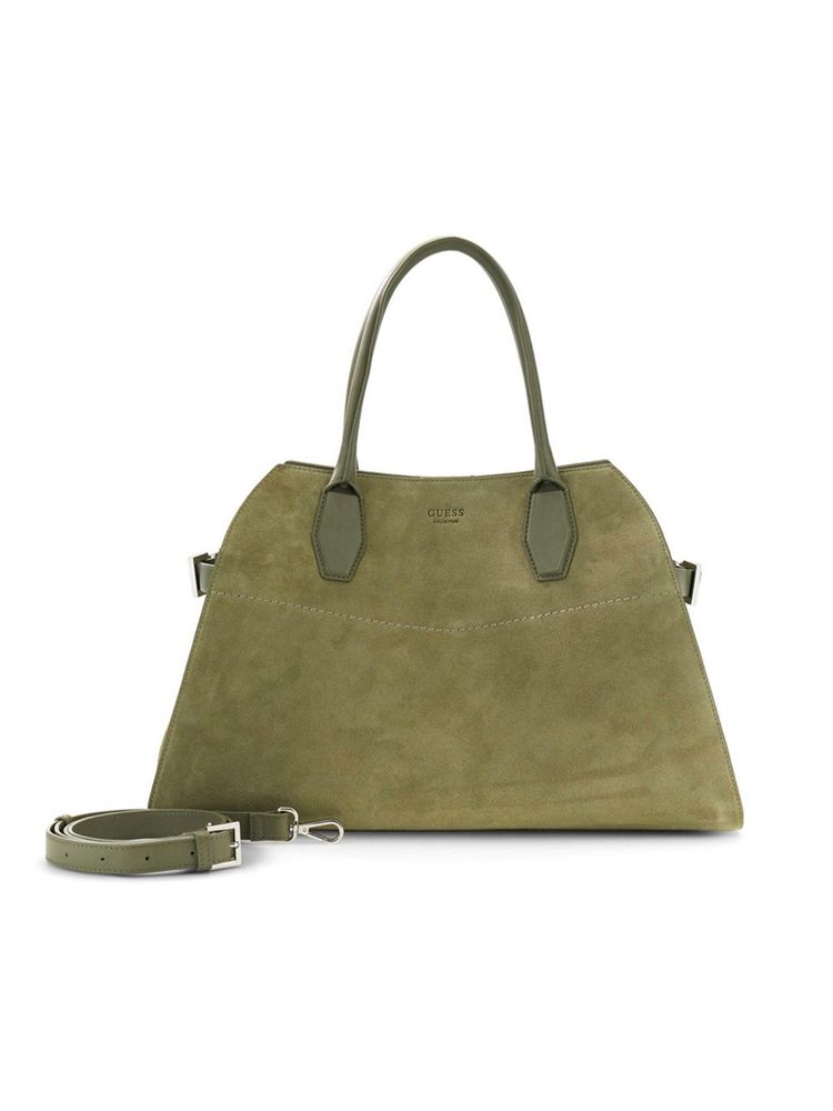 Guess Women Solid Pistacchio Liza Satchel Bag with Detachable Strap-image-30