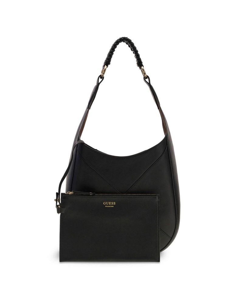 guess fashion Guess Women Solid Black Pauline Hobo With Pouch-picture-17