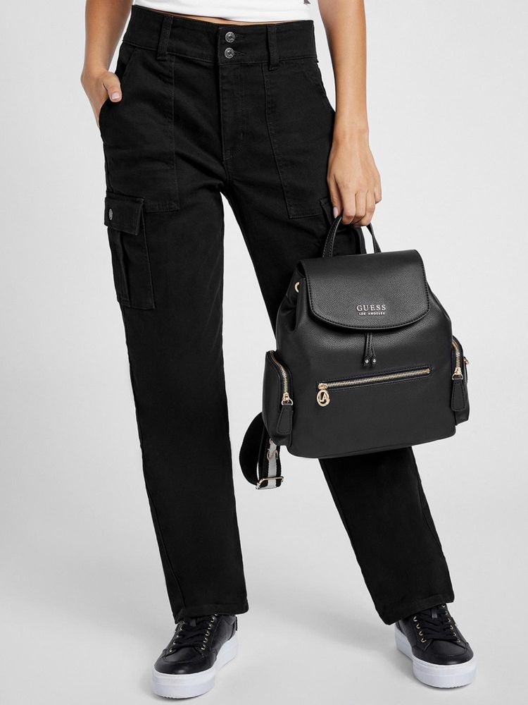 Guess Women Solid Black High meadow Backpack-image-45