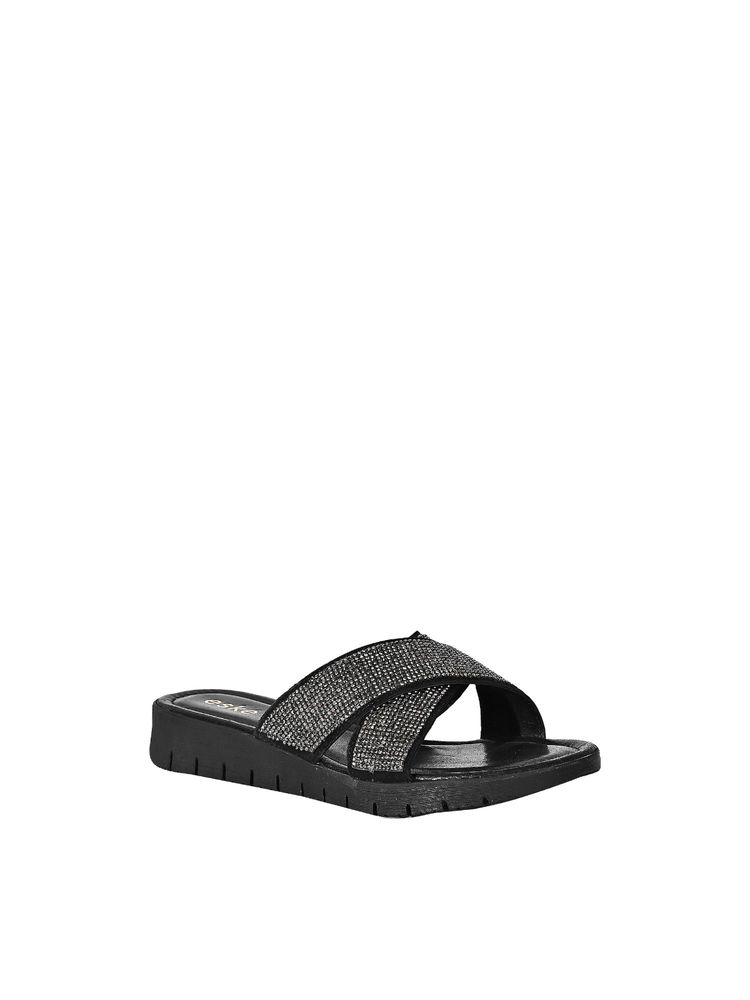 Eske Black Sylvie Genuine Leather Slip On Sandals-picture-24