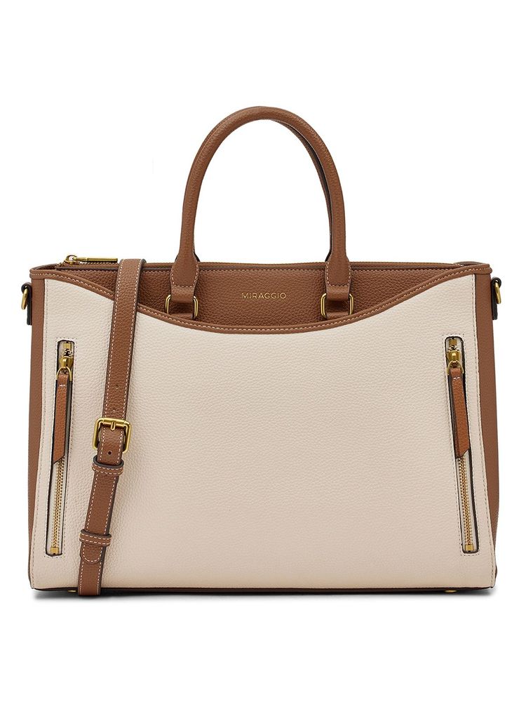 MIRAGGIO Arden Laptop Bag Ivory (L)