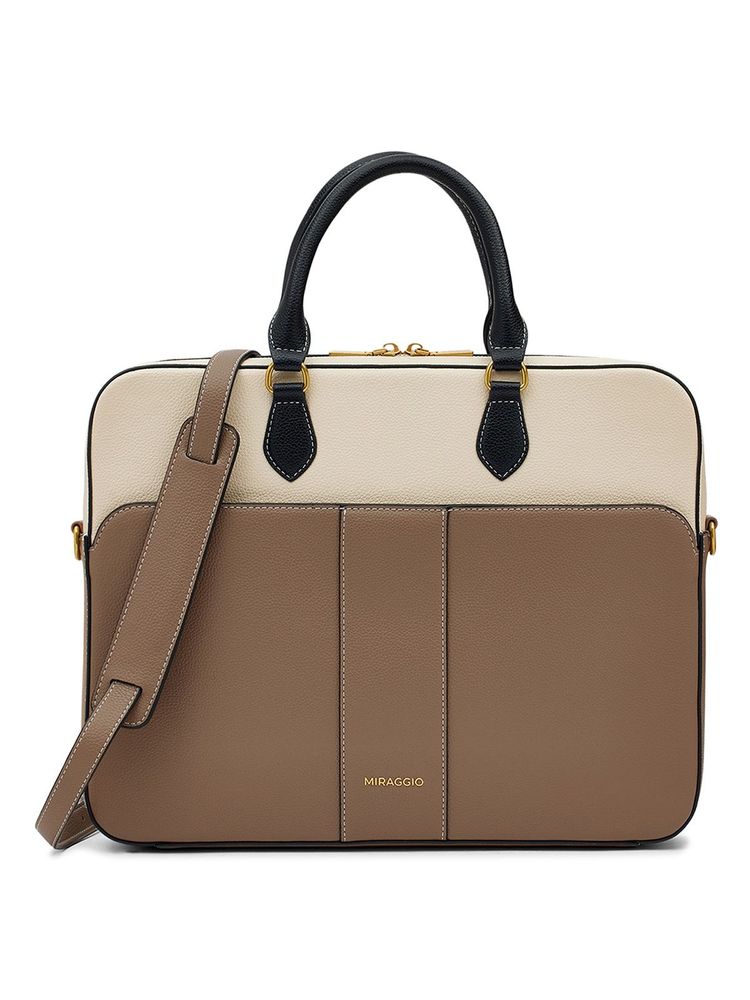 MIRAGGIO Parker Laptop Bag Brown (L)