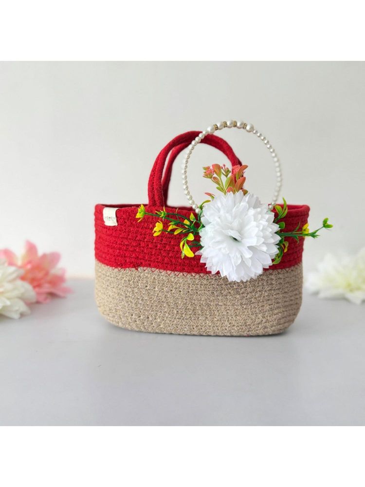 JASMEY HOMES Shubh Crimson Basket Style Handbag Multi-Color-image-36