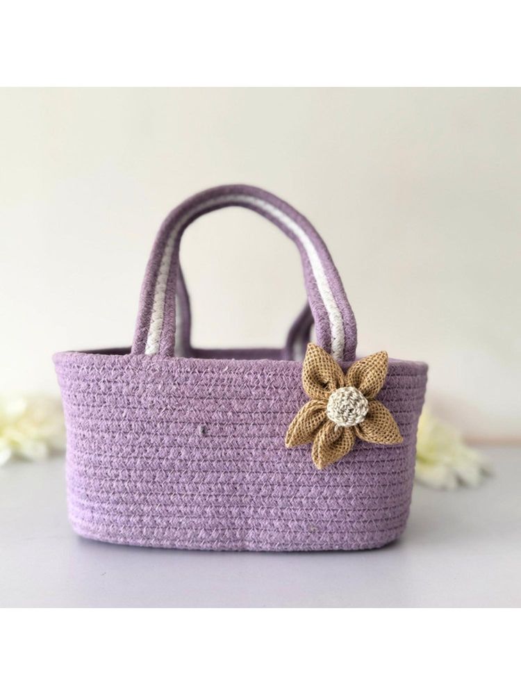 JASMEY HOMES Lavender Hamper Basket Style Handbag-picture-0
