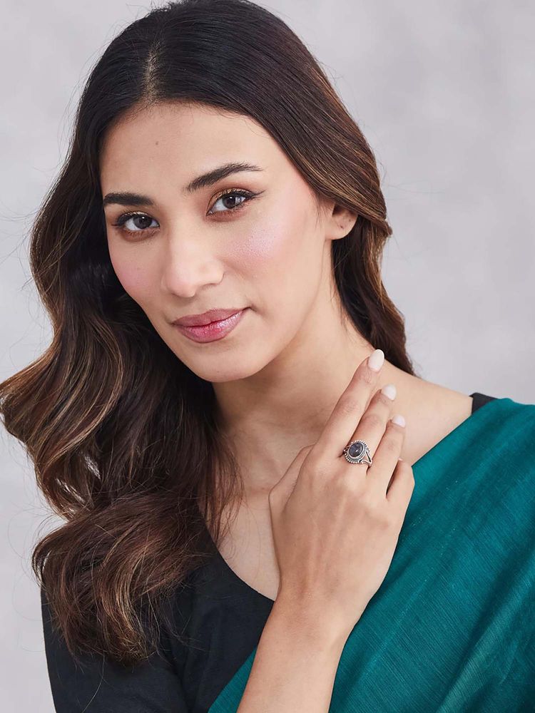 Fabindia Grey Adjustable Ring-image-2