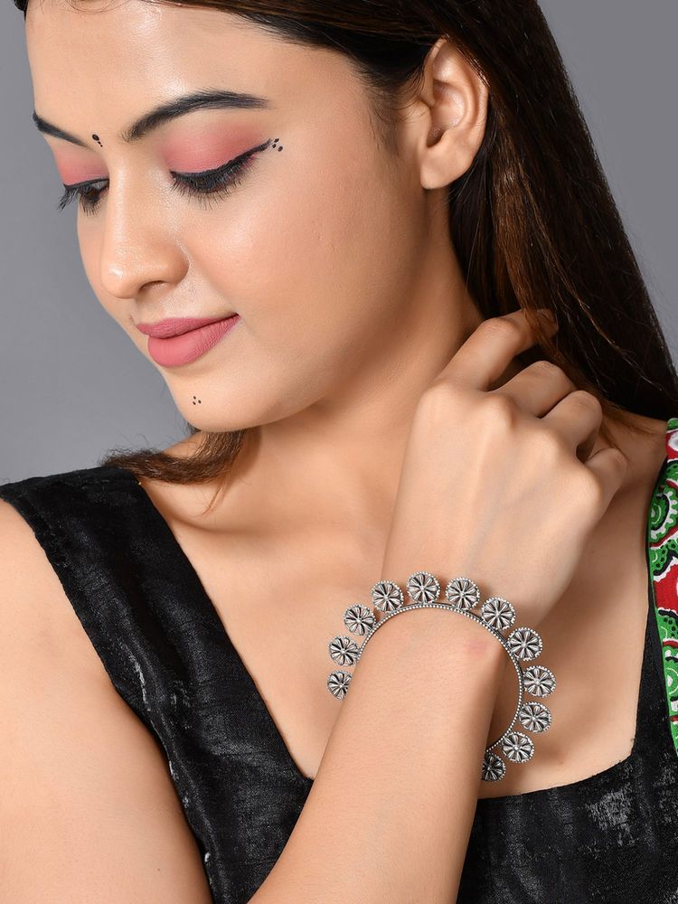 Voylla Silver Aham Brahmasmi Ahinsa Bracelet-picture-6