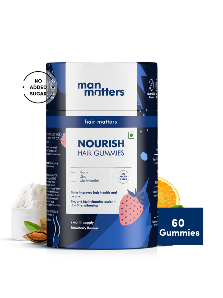 Man Matters Biotin Hair Gummies For Hair Growth With Multivitamin & Zinc
