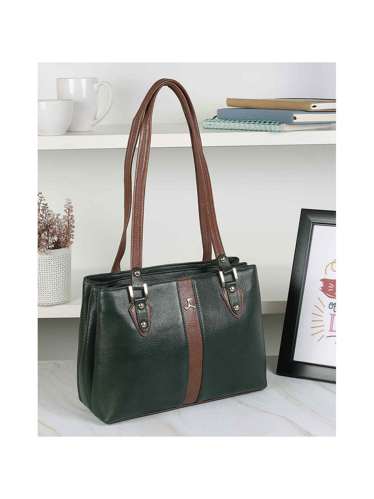 Mochi Women Formal Green Tote Bag-image-15