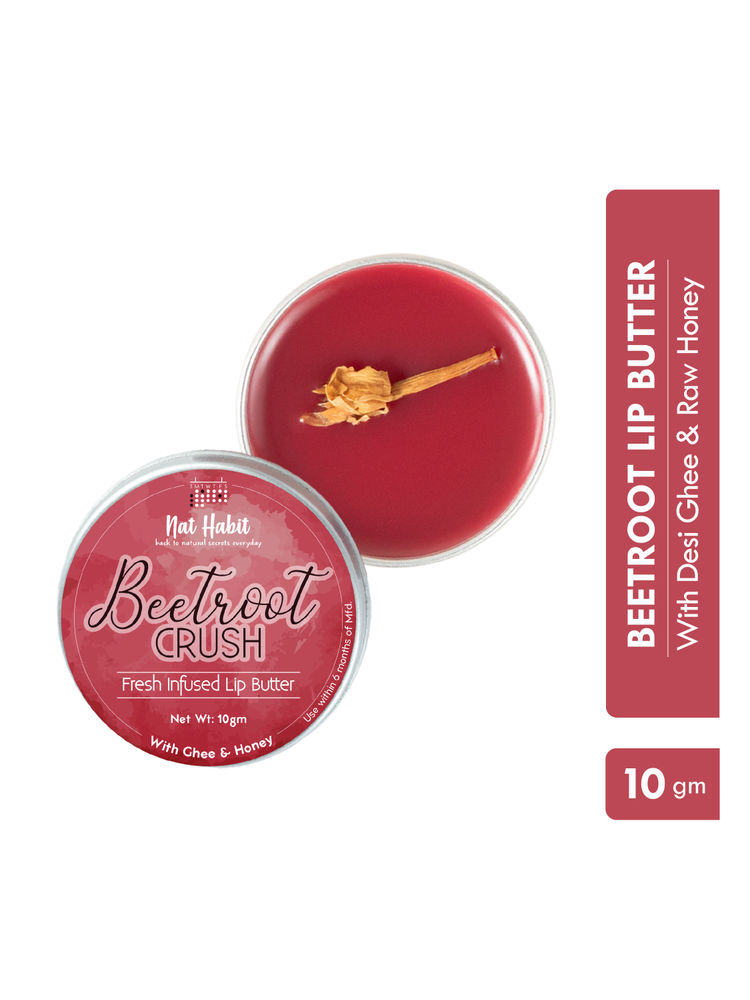 Nat Habit Beetroot Lip Butter With Desi Ghee & Honey Lip Balm For Natural Pink Lips, Lip Moisturizer-picture-20