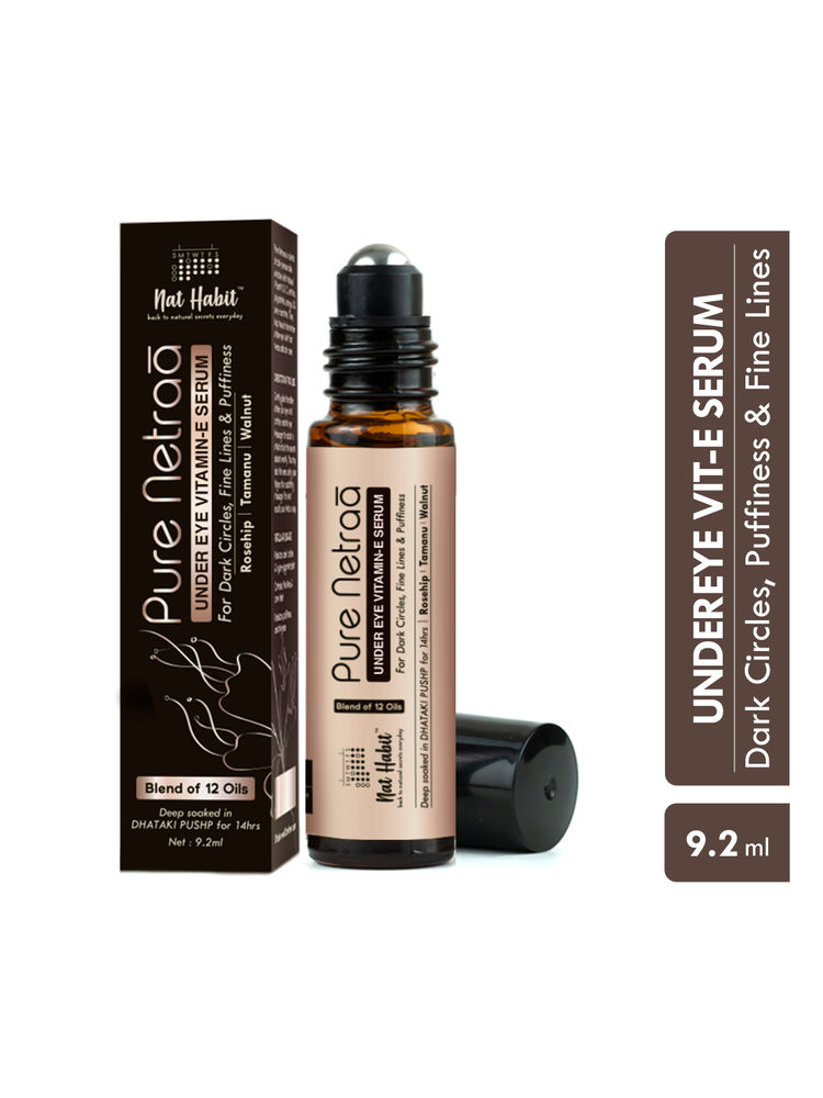 Nat Habit Pure Netraa Under Eye Serum For Dark Circle & Puffiness Reduction With Vitamin C & Retinol