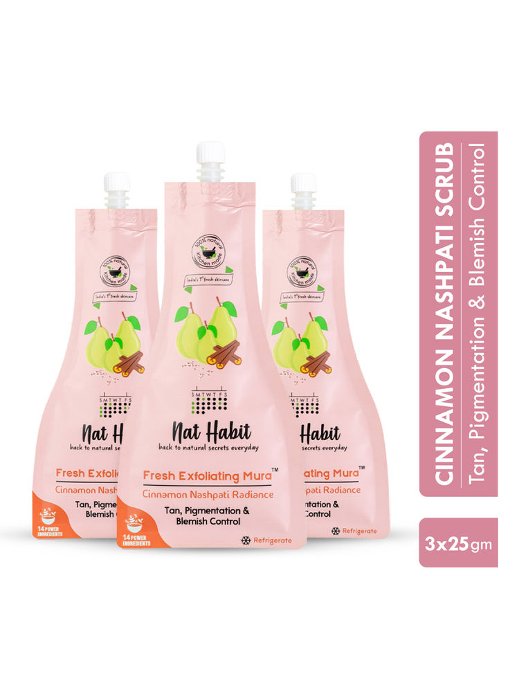 Nat Habit Cinnamon Nashpati Radiance Exfoliating Face Mura, Face Scrub for Tan, Pigmentation,Blemish-picture-14
