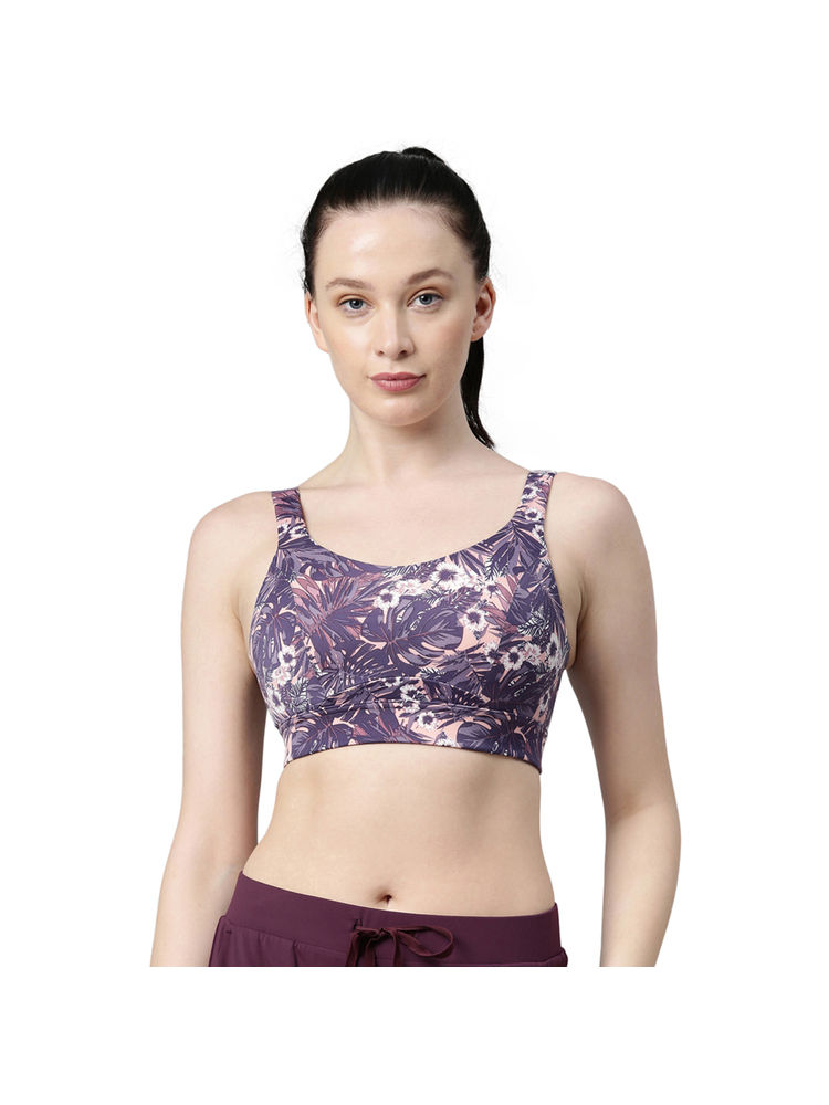 Enamor Women Sb18 Padded Wirefree High Impact Sports Bra Purple-picture-25