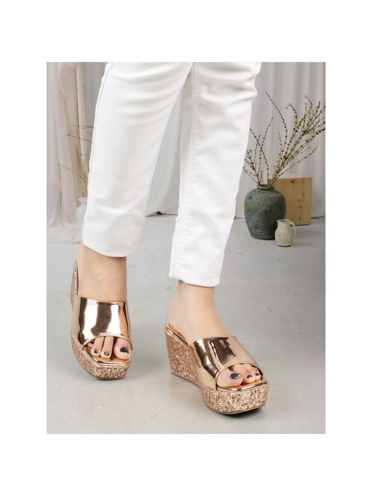 Iconics Rose Gold Solid Women Wedge-image-49