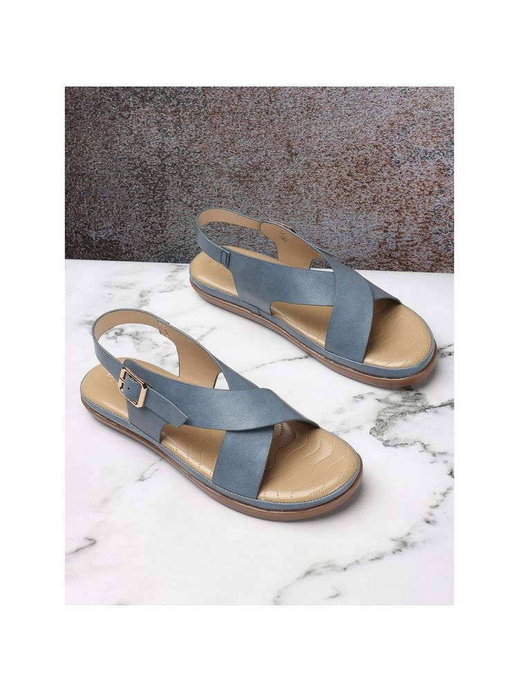 Iconics Women Blue Comfort Flat Sandals-picture-16