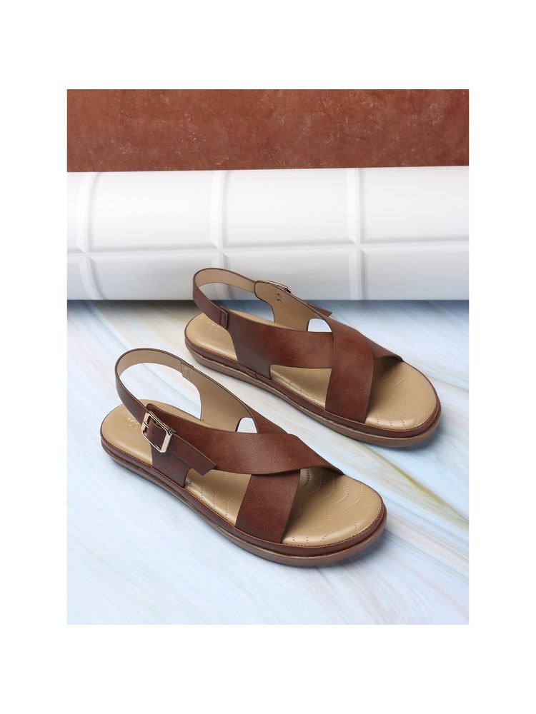 Iconics Women Brown Comfort Flat Sandals-picture-24