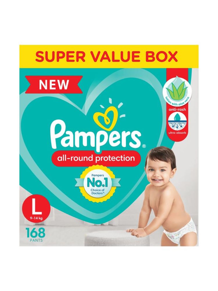 Pampers New Diaper Pants Super Value Box - L (Pack of 168)