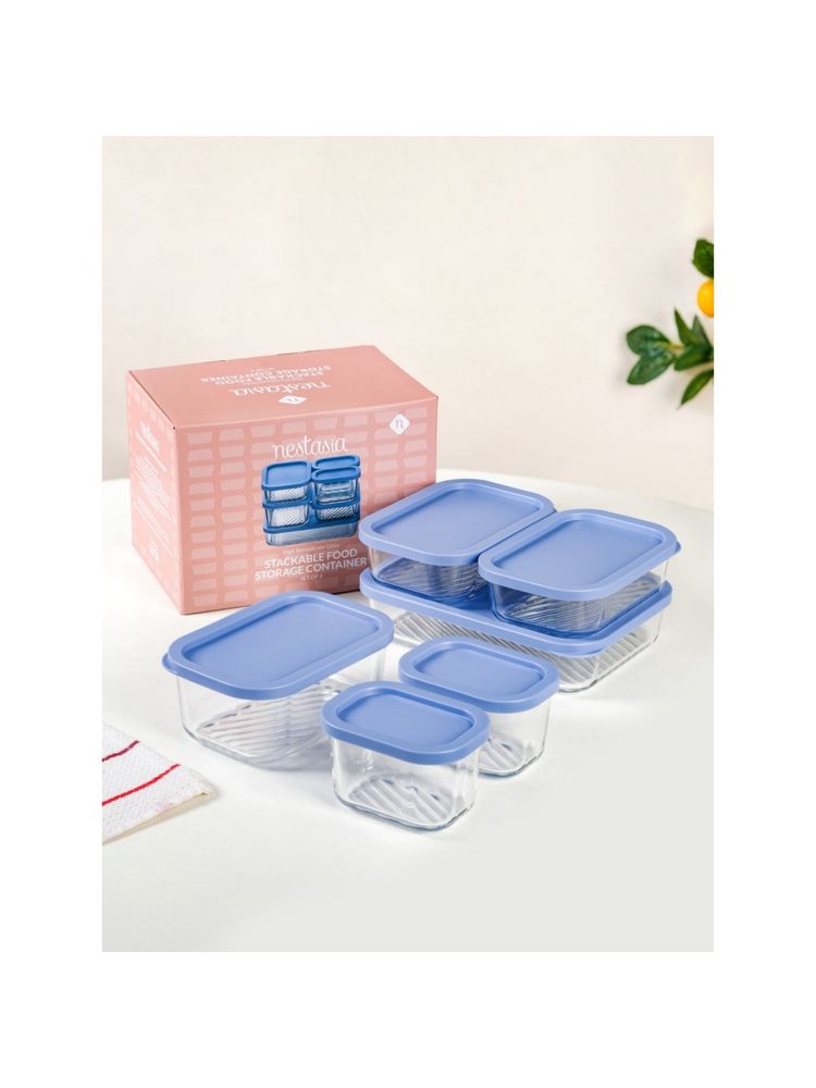Nestasia Blue Transparent Airtight Storage Containers (Pack Of 6)-picture-19