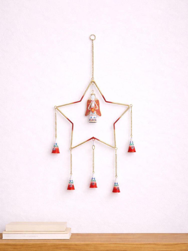 Golden Peacock Gold-Toned Red-Color Handcrafted Hand painted Hanging Wall Decor-image-29
